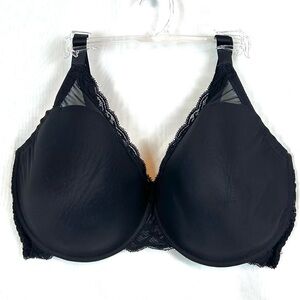 New Natorie Black Lace Trimmed Underwire Full Coverage Bra 42H